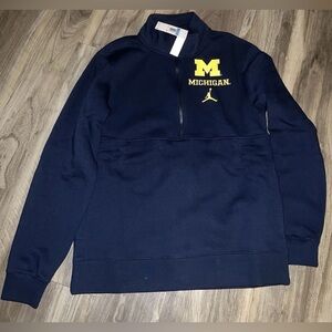 Men’s Michigan Wolverines Jordan Brand Primetime Club Half-Zip Pullover Navy M